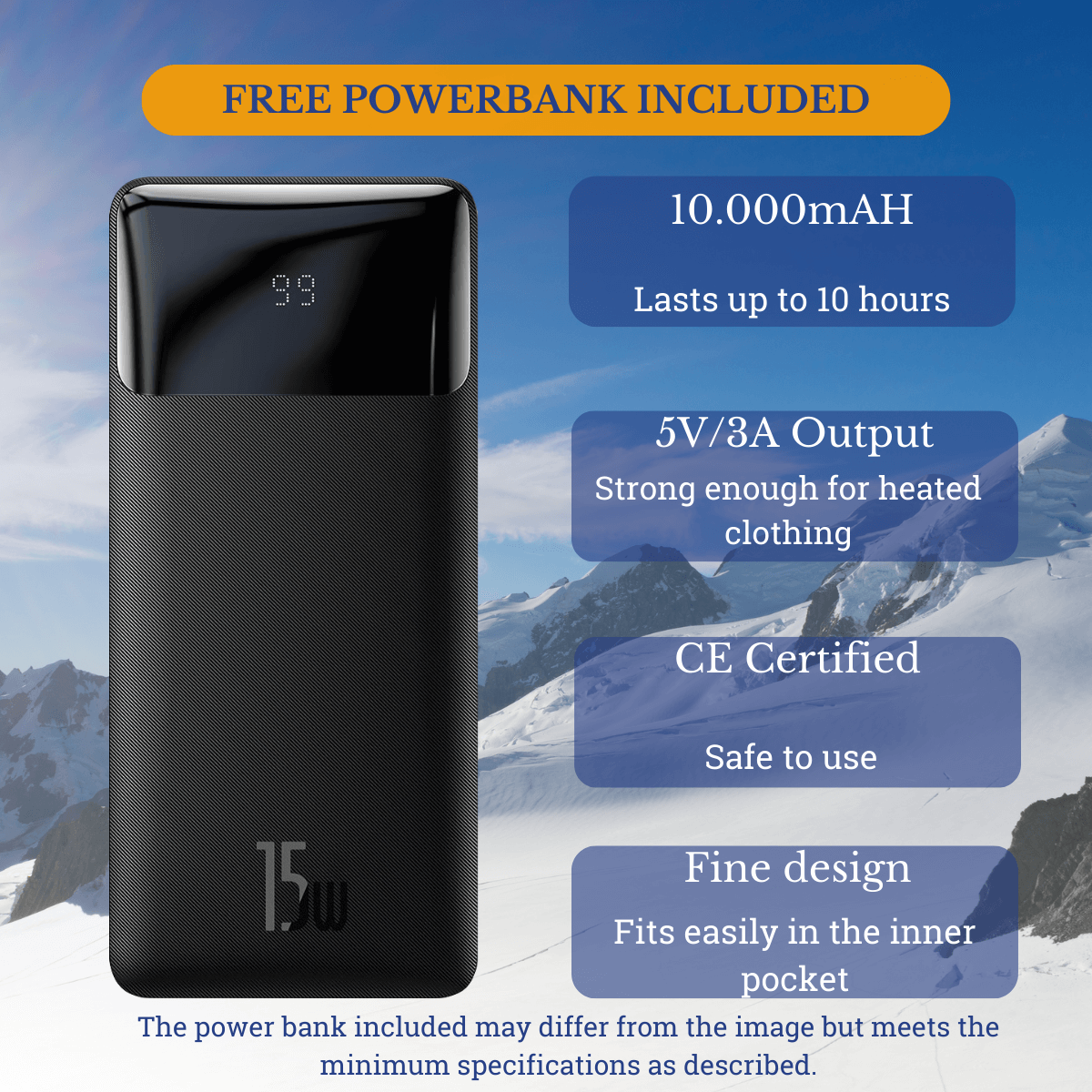 Heizweste für Männer und Frauen. KOSTENLOSE Powerbank – Grau/Schwarz