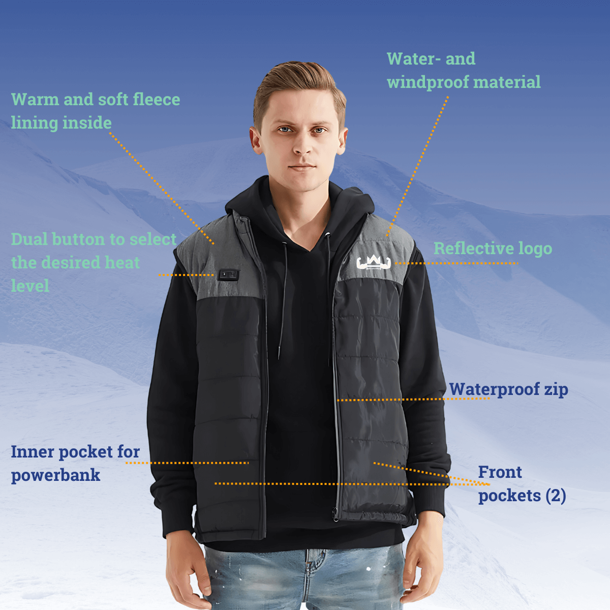 Goede kwaliteit elektrische bodywarmer voor heren