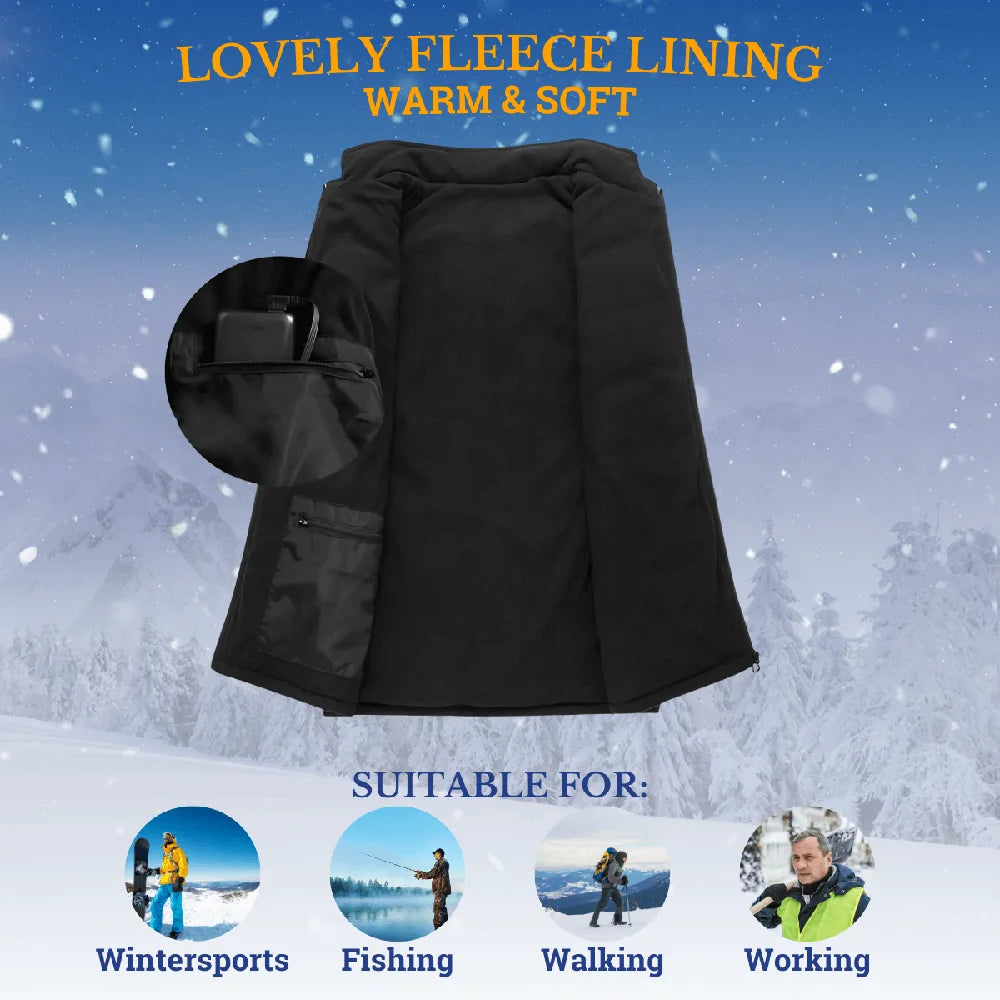Zachte fleece voering verwarmde bodywarmer KingsPower